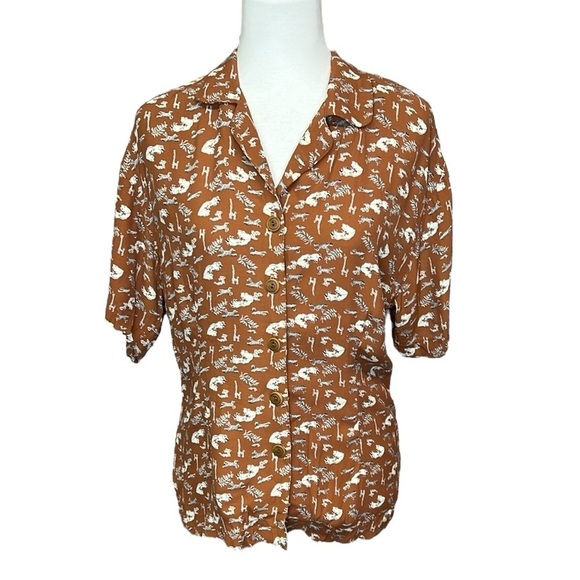 Carole Little Tops - Carole Little Safari Animals Button-Up Blouse